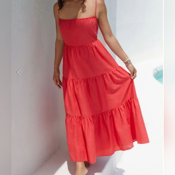 Anthropologie Charlie Holiday Jenna Maxi Dress Size 6 Vacation Beach Flowy Linen - Picture 1 of 7